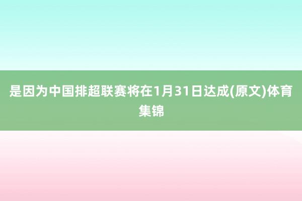 是因为中国排超联赛将在1月31日达成(原文)体育集锦