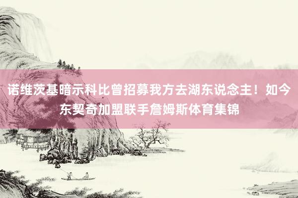 诺维茨基暗示科比曾招募我方去湖东说念主！如今东契奇加盟联手詹姆斯体育集锦