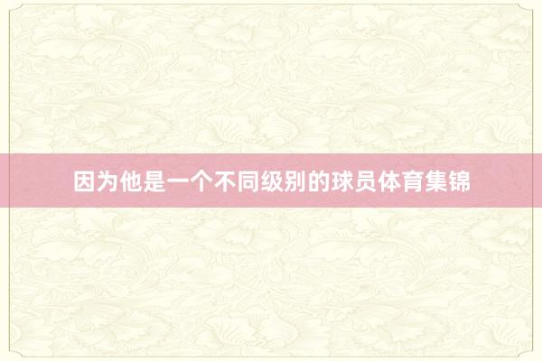 因为他是一个不同级别的球员体育集锦