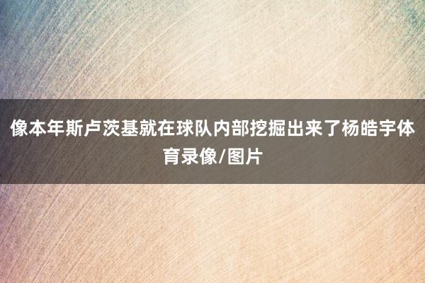 像本年斯卢茨基就在球队内部挖掘出来了杨皓宇体育录像/图片