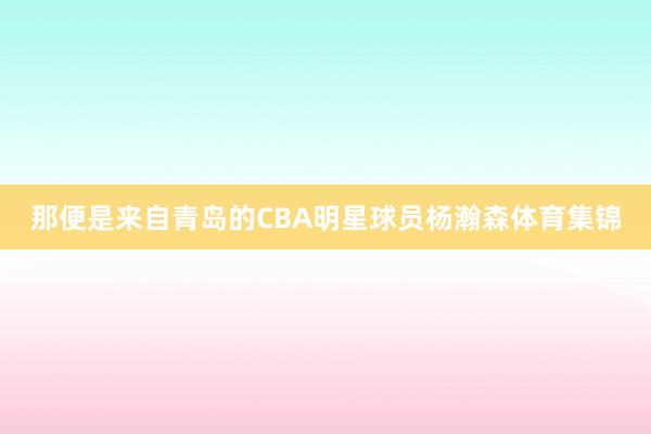 那便是来自青岛的CBA明星球员杨瀚森体育集锦