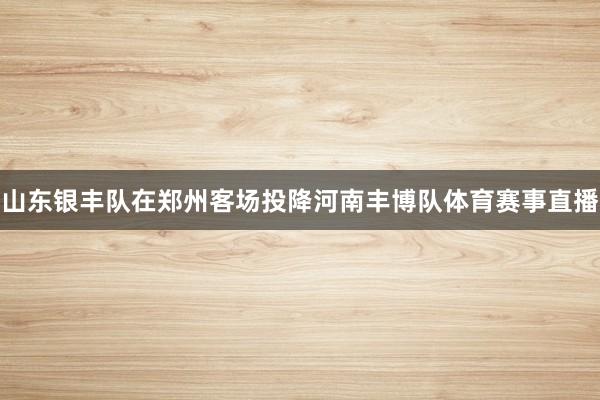 山东银丰队在郑州客场投降河南丰博队体育赛事直播