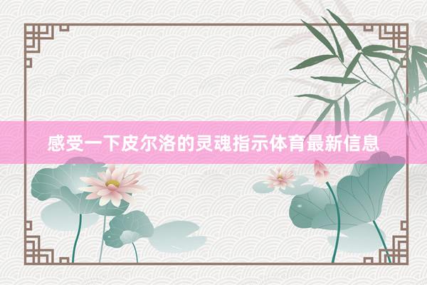 感受一下皮尔洛的灵魂指示体育最新信息