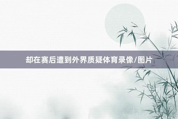 却在赛后遭到外界质疑体育录像/图片