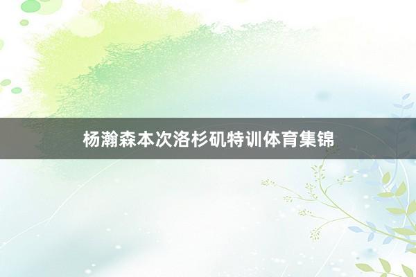 杨瀚森本次洛杉矶特训体育集锦