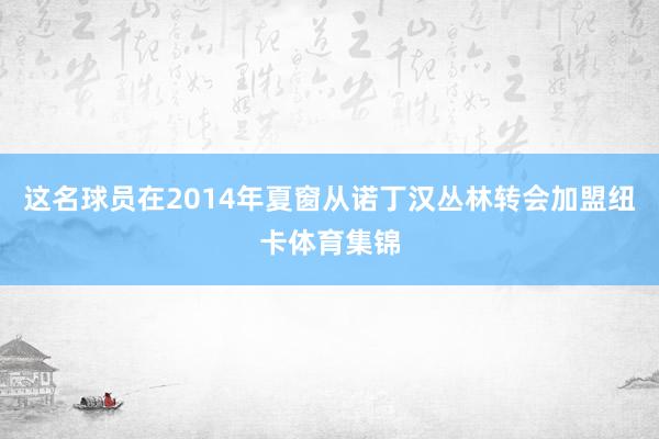 这名球员在2014年夏窗从诺丁汉丛林转会加盟纽卡体育集锦