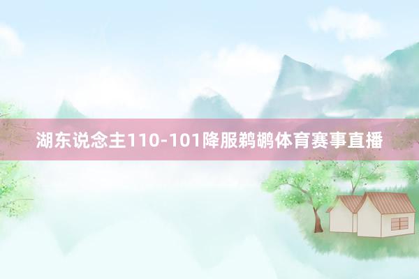 湖东说念主110-101降服鹈鹕体育赛事直播
